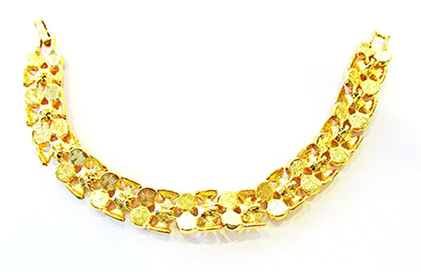 Vintage Joan Rivers Retro Citrine and Coral Diamante Link Bracelet - Back