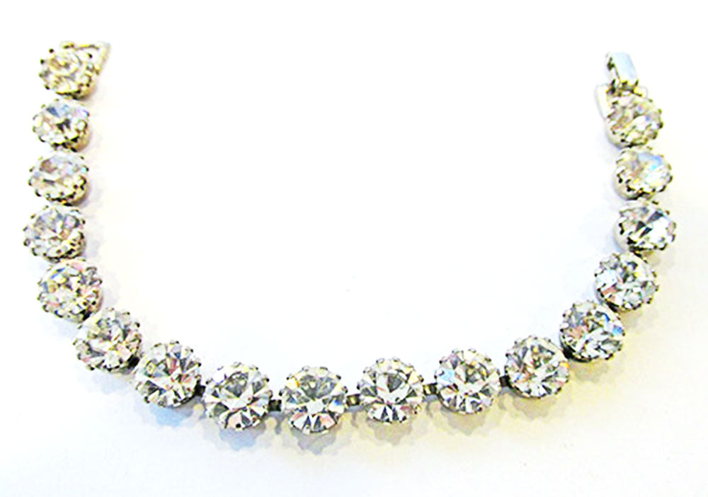 Judy Lee 1950s Vintage Jewelry Classic Mid-Century Diamante Bracelet - Front