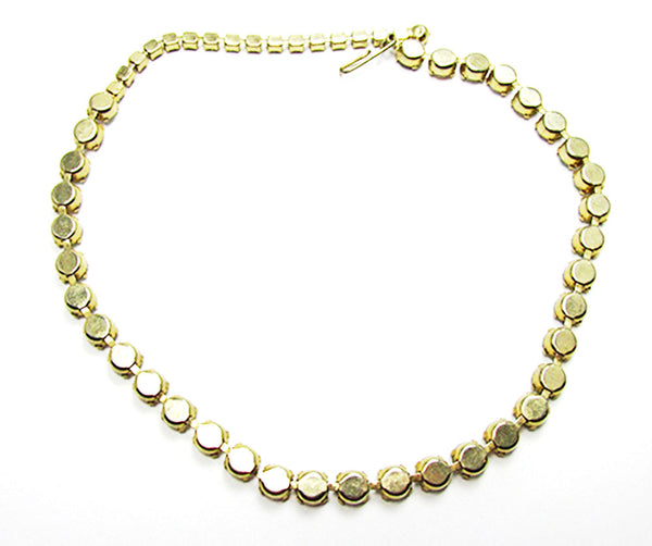Vintage 1950 Jewelry Striking Mid-Century Minimalist Diamante Necklace - Back