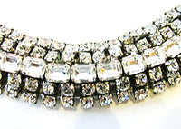 Vintage 1950 Jewelry Exquisite Mid-Century Diamante Statement Bracelet - Close Up - Thumbnail