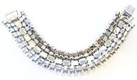 Vintage 1950 Jewelry Exquisite Mid-Century Diamante Statement Bracelet - Back - Thumbnail