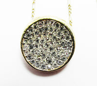 Vintage 1970s Contemporary Style Sleek Sparkling Diamante Pendant - Close Up - Thumbnail