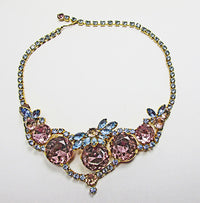 Vintage 1960s Costume Jewelry Juliana Style Diamante Runway Necklace - Front - Thumbnail