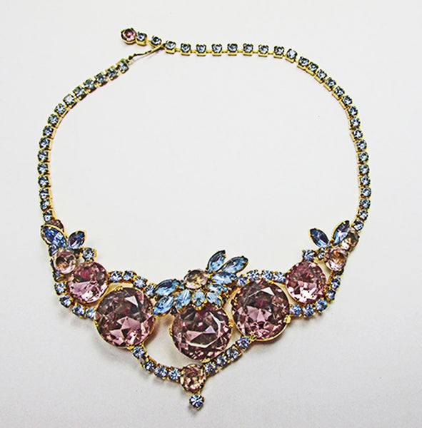 Vintage 1960s Costume Jewelry Juliana Style Diamante Runway Necklace - Front