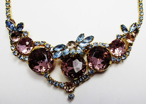 Vintage 1960s Costume Jewelry Juliana Style Diamante Runway Necklace - Close Up