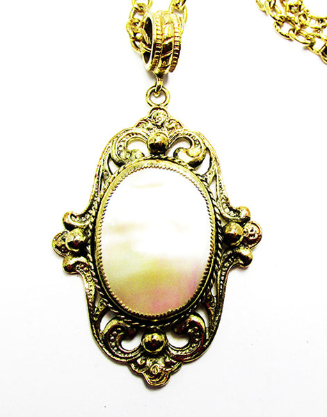 Whiting & Davis Vintage 1950s Distinctive Edwardian Style Pendant - Centerpiece