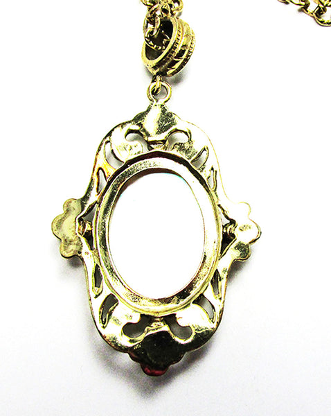 Whiting & Davis Vintage 1950s Distinctive Edwardian Style Pendant - Back