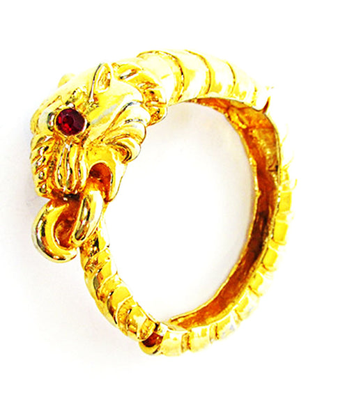 Kenneth J. Lane Vintage Jewelry Magnificent Gold Tiger Cuff Bracelet - Side