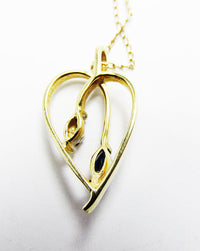 Delicate Vintage 1970s Contemporary Style Sapphire Diamante Pendant - Back - Thumbnail