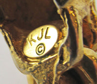 Kenneth J. Lane Vintage Jewelry Magnificent Gold Tiger Cuff Bracelet - Signature - Thumbnail