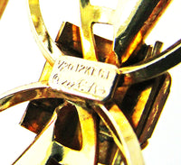 Carl Art Vintage 1950s Art Nouveau Diamante Gold Filled Cuff Bracelet - Signature - Thumbnail