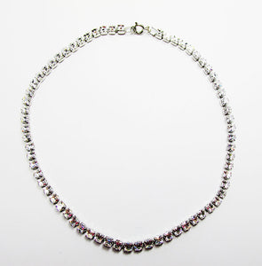 Vintage 1960s Mid-Century Classic Diamante Tennis Style Necklace - Front