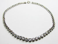 Vintage 1960s Mid-Century Classic Diamante Tennis Style Necklace - Front - Thumbnail