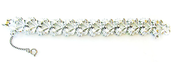 Vintage Jewelry 1950s Mid-Century Desirable Diamante Floral Bracelet - Back