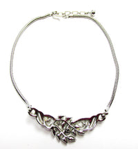 1940s Crown Trifari Alfred Philippe Designer Diamante Necklace - Back - Thumbnail