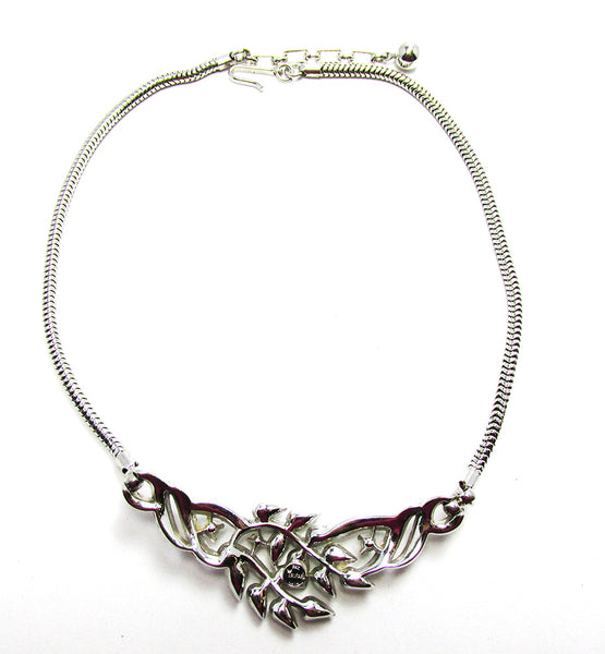 1940s Crown Trifari Alfred Philippe Designer Diamante Necklace - Back
