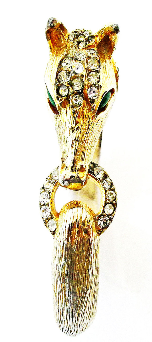 Boucher Vintage 1950s Figural Horsehead Clear Rhinestone Bracelet - Front