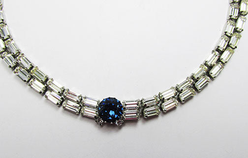  Hobe Stunning Vintage Mid Century Rhinestone Choker Necklace