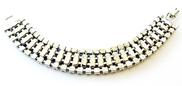 Vintage 1950s Mid-Century Striking Sapphire Diamante Glamour Bracelet - Back