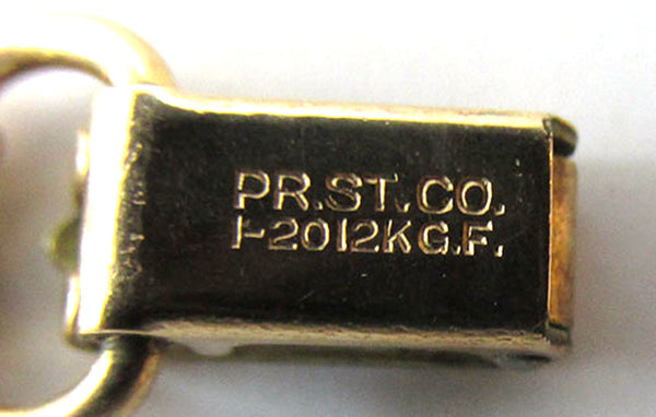 PR.ST Co. Vintage Jewelry Rare 1930s Diamante Floral Link Bracelet - Signature