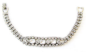 Weiss Vintage 1950s Mid-Century Superb Sparkling Diamante Bracelet - Front