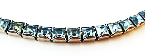 Weiss 1950s Vintage Jewelry Mid-Century Diamante Sapphire Bracelet - Close Up