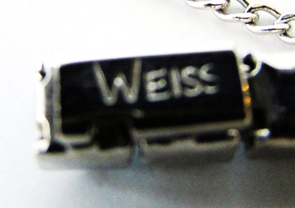 Weiss 1950s Vintage Jewelry Mid-Century Diamante Sapphire Bracelet - Signature