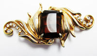 Vintage 1940s Magnificent Mid-Century Sparkling Diamante Pin - Front - Thumbnail