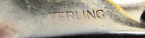 Vintage 1940s Unique Vermeil Sapphire Rhinestone Two Piece Pin