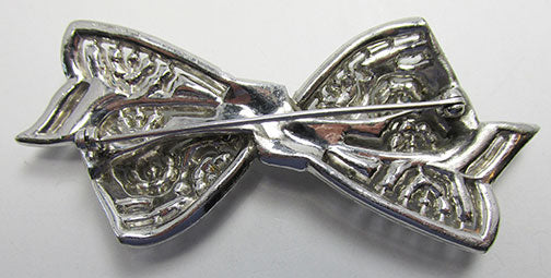 Vintage 1930s Extraordinary Clear Rhinestone Bow Pin