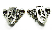 Vintage 1930s Costume Jewelry Bold Art Deco Diamante Dress Clips - Back - Thumbnail