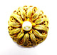 Lieba Vintage Jewelry Eye-Catching 1970s Gold and Pearl Scarf Clip