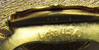 Lieba Vintage Jewelry Eye-Catching 1970s Gold and Pearl Scarf Clip - Signature - Thumbnail
