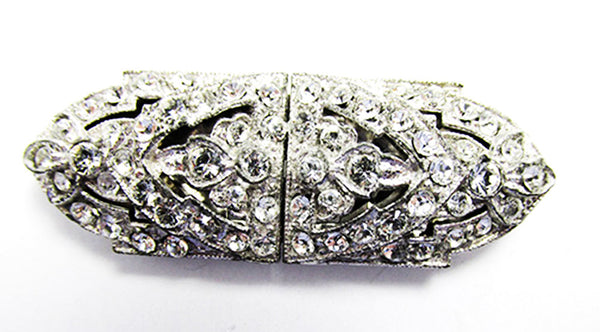 1930s Vintage Costume Jewelry Dazzling Retro Art Deco Diamante Duette