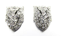 1930s Vintage Costume Jewelry Dazzling Retro Art Deco Diamante Duette - Thumbnail