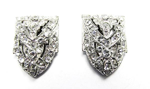 1930s Vintage Costume Jewelry Dazzling Retro Art Deco Diamante Duette