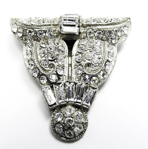 BM (Breadner Mfg. Co) Vintage 1920s Art Deco Diamante Dress Clip - Front