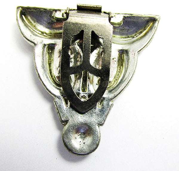 BM (Breadner Mfg. Co) Vintage 1920s Art Deco Diamante Dress Clip - Back
