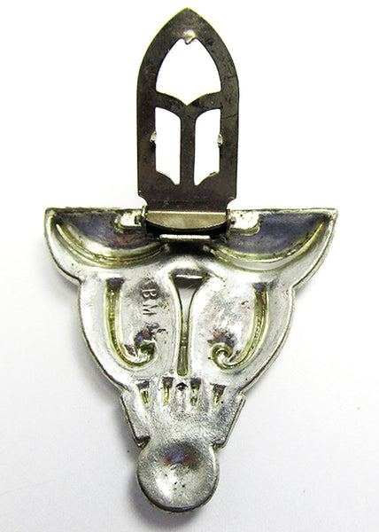 BM (Breadner Mfg. Co) Vintage 1920s Art Deco Diamante Dress Clip - Signature