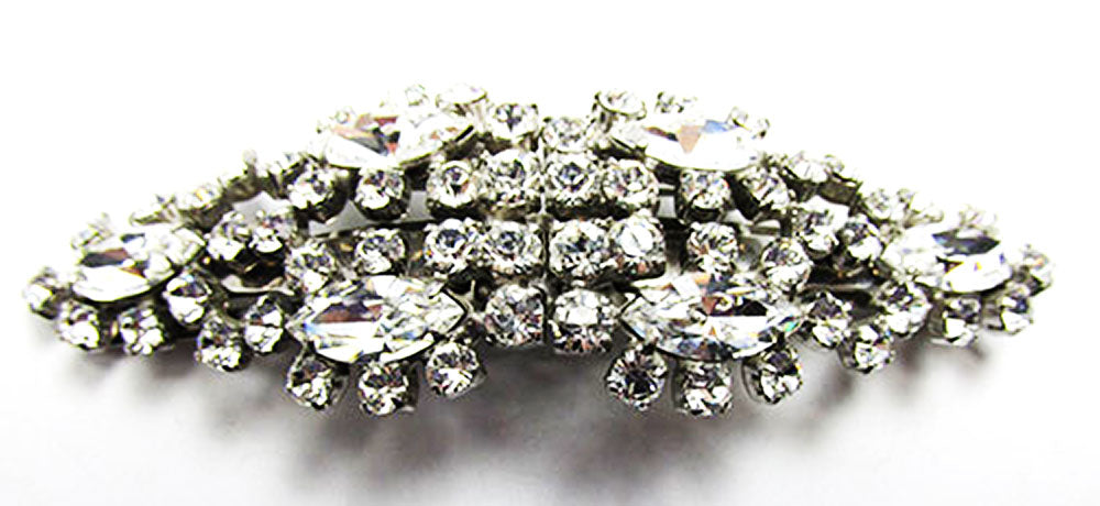 Kramer Vintage Jewelry Rare 1940s Sterling Diamante Duette Pin - Front