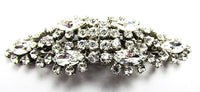 Kramer Vintage Jewelry Rare 1940s Sterling Diamante Duette Pin - Front - Thumbnail