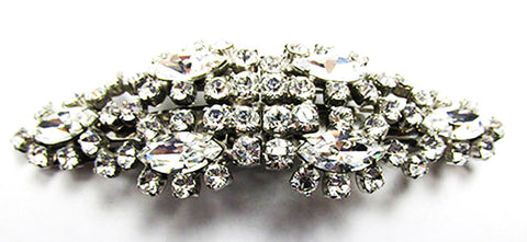 Kramer Vintage Jewelry Rare 1940s Sterling Diamante Duette Pin - Front