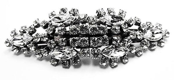 Kramer Vintage Jewelry Rare 1940s Sterling Diamante Duette Pin - Front