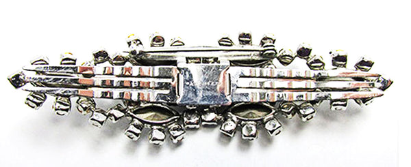 Kramer Vintage Jewelry Rare 1940s Sterling Diamante Duette Pin - Back