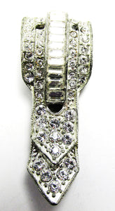 Vintage 1930s Costume Jewelry Delicate Art Deco Diamante Dress Clip - Front