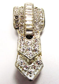 Vintage 1930s Costume Jewelry Delicate Art Deco Diamante Dress Clip - Front - Thumbnail
