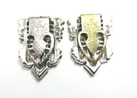 Sparkling 1930s Vintage Pair of Art Deco Clear Diamante Dress Clips - Back - Thumbnail