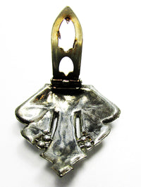 Vintage 1930s Jewelry Distinctive Art Deco Diamante Dress Clip - Back - Thumbnail