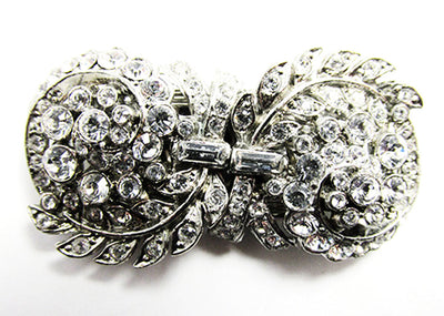 1930s Vintage Jewelry Dazzling Art Deco Diamante Duette Pin