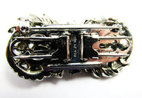 1930s Vintage Jewelry Dazzling Art Deco Diamante Duette Pin - Back - Thumbnail